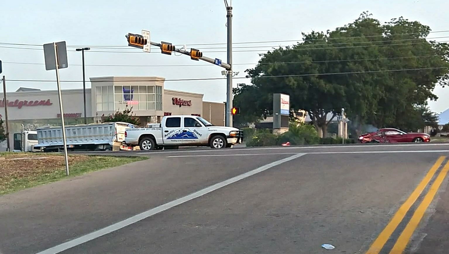 Accident Involving Semi and Car On 377 Slowing Down Traffic