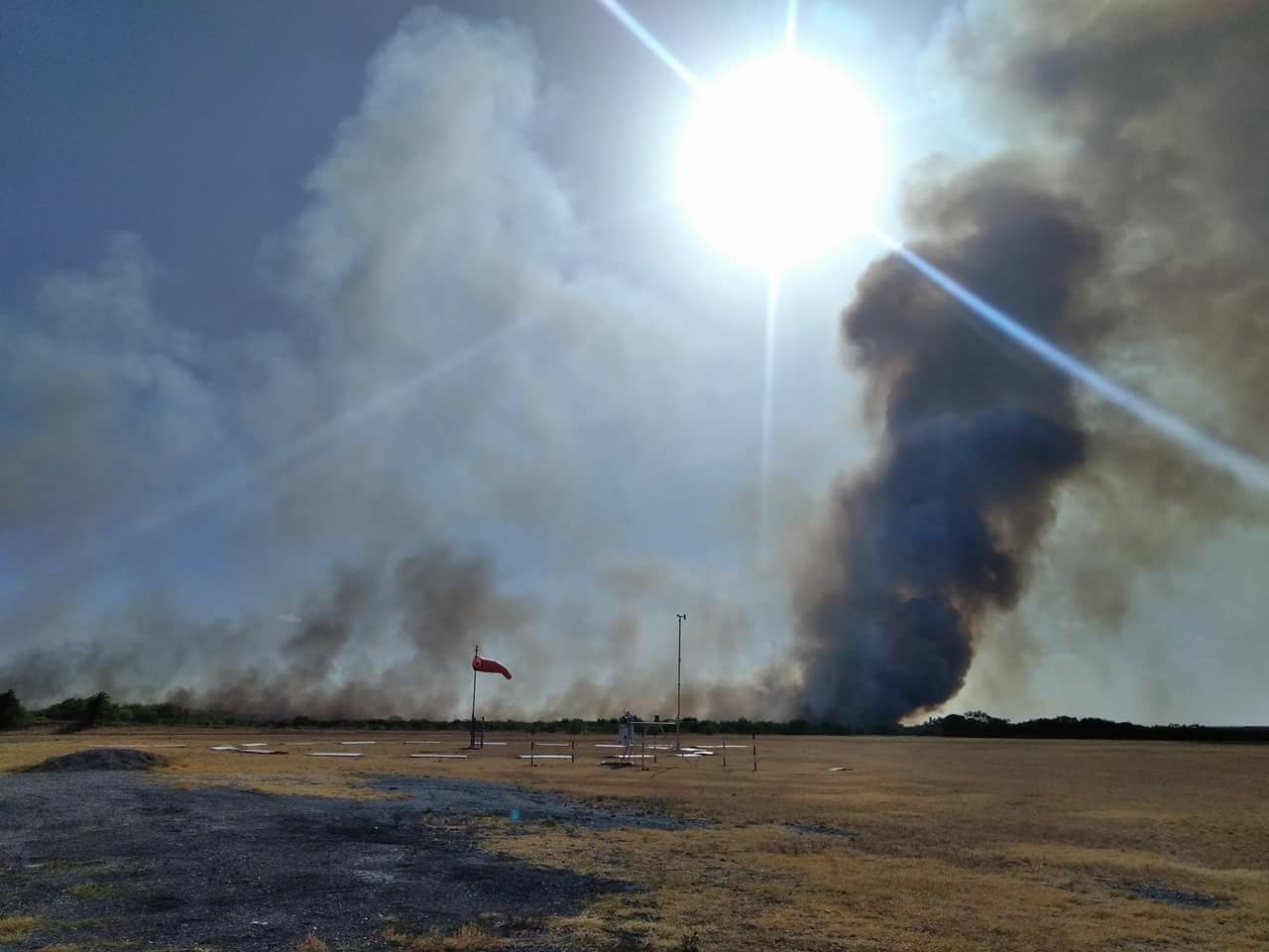 Large Grass Fire On Loop 567 Near Airport