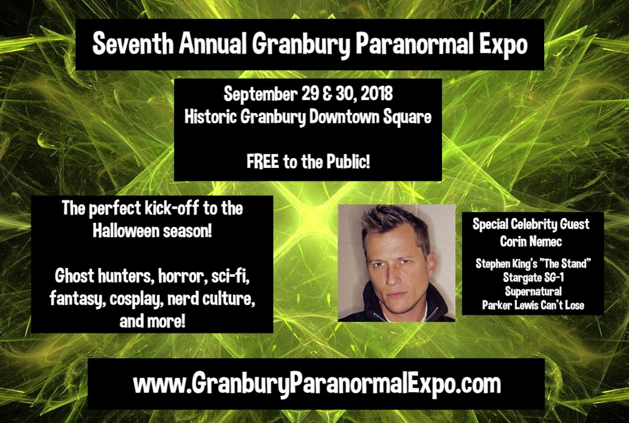 Seventh Annual Granbury Paranormal Expo Is Coming Sept. 29th & 30th To Town Square!!