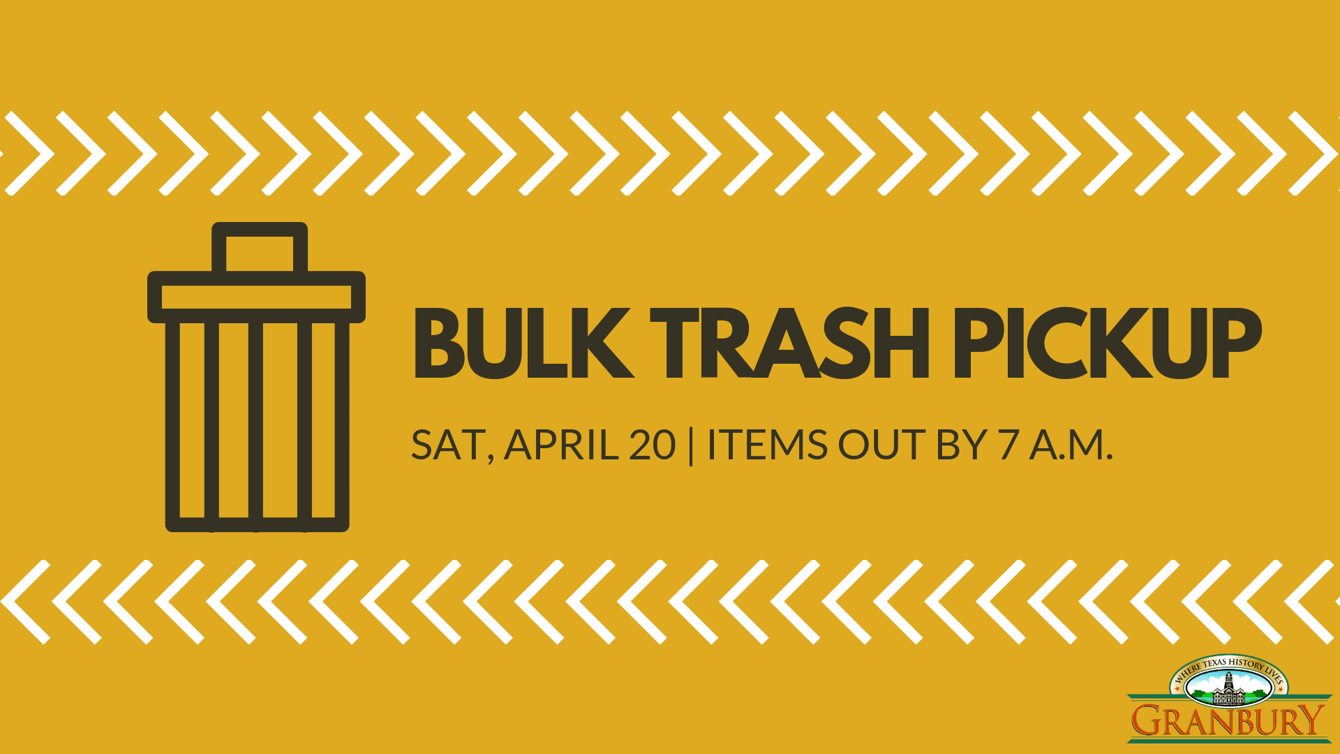 City Resident Bulk Trash Pick-Up on Saturday, April 20