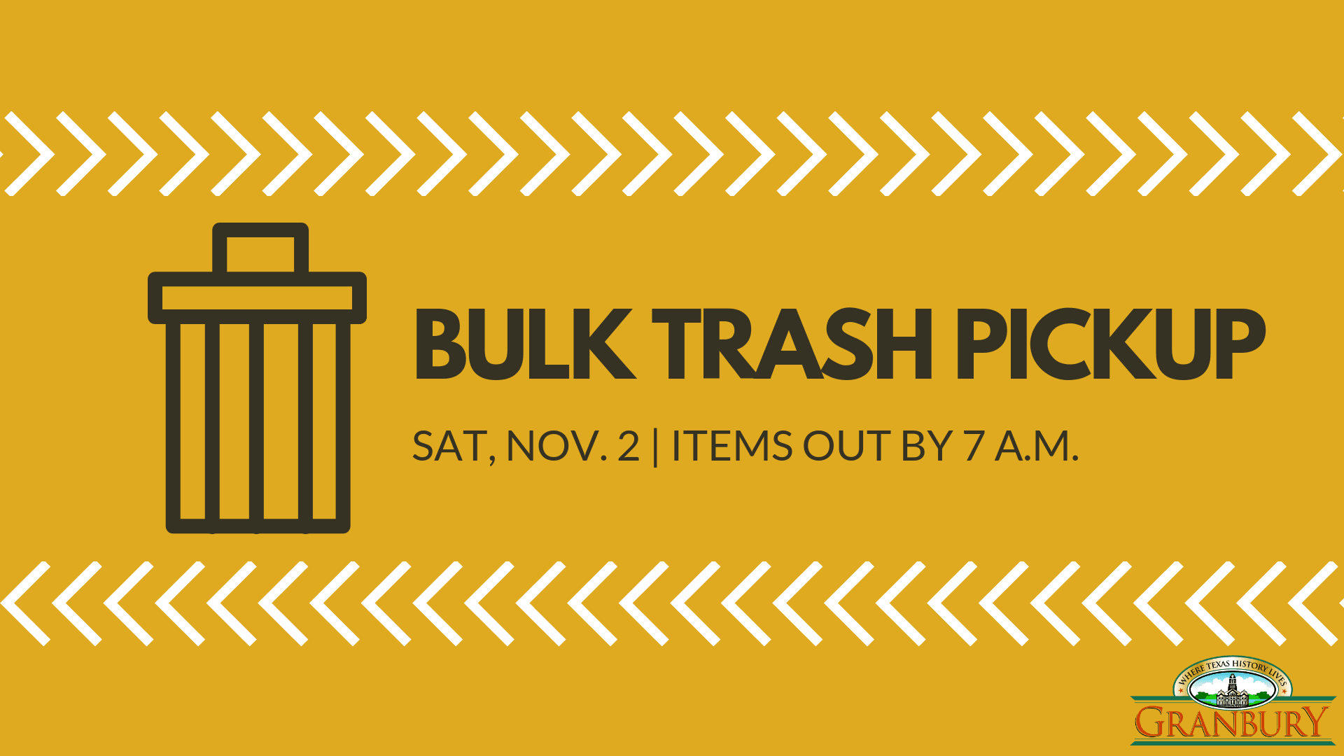 Resident Bulk Trash Pick-Up on Saturday, November 2