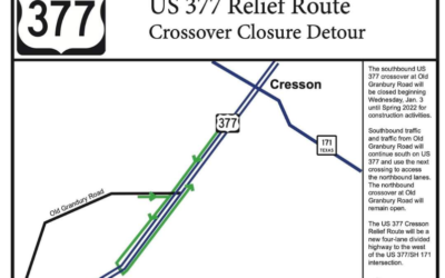 US 377 Crossover Closed at Old Granbury Road for the Next Year